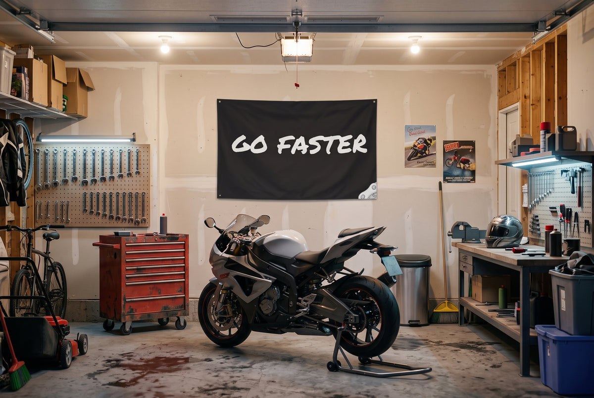 Double-Sided Flag — 'Go Faster' / 'The Fast The Few Logo'